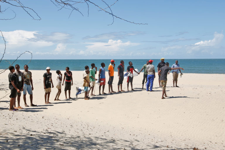Marereni Biodiversity Conservancy members during a beach clean-up on the shores of the Indian Ocean in Marereni, Kenya.