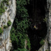 Highlining, an outdoor activity that helps with conservation efforts, in the Karst Citatah area, Padalarang, West Java. Image by Donny Iqbal/Mongabay.