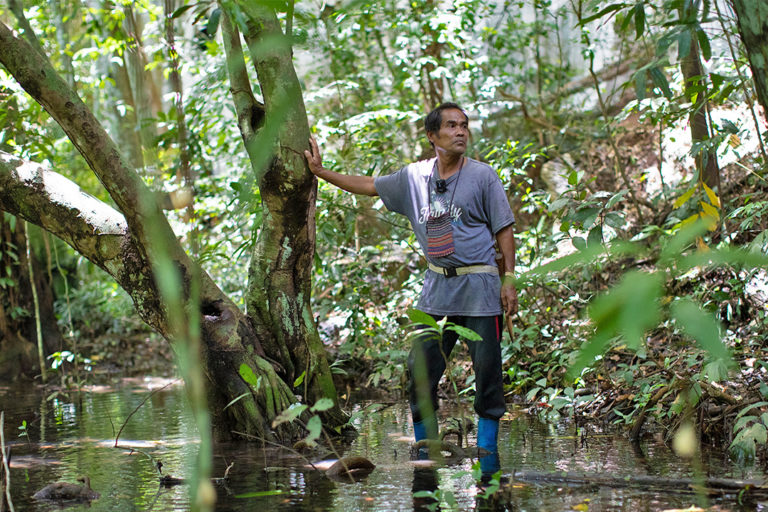 Ibrahim with the underground water source