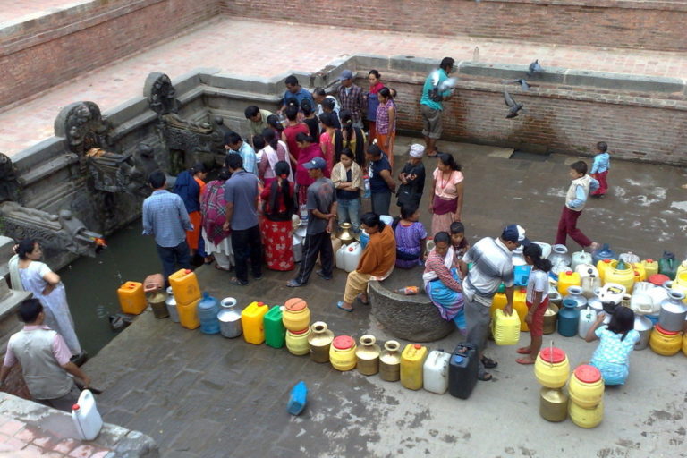 Water line in Kathmandu