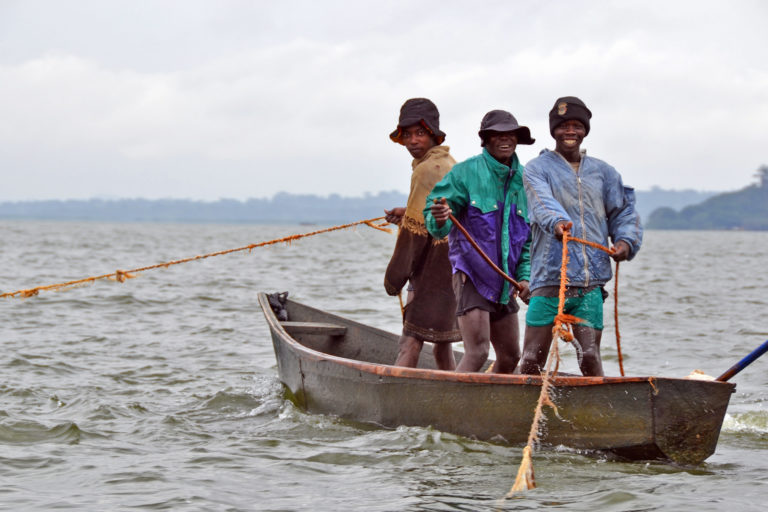 Fishermen on Lake Victoria.