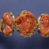 A bracelet with figurines carved from highly prized red coral.