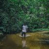 Bonga enjoying the feeling of the cooler part of our walk through the forest one afternoon in 2018. Copyright Ana Verahrami/Elephant Listening Project.