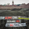 Activists protesting at Glencore's coal mining site in Cerrejón, Colombia.