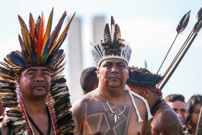 Protest in front of the Brazilian National Congress, in 2019.