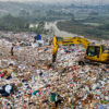 A landfill with mixed waste.