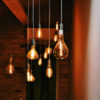Different kinds of LED filament bulbs.