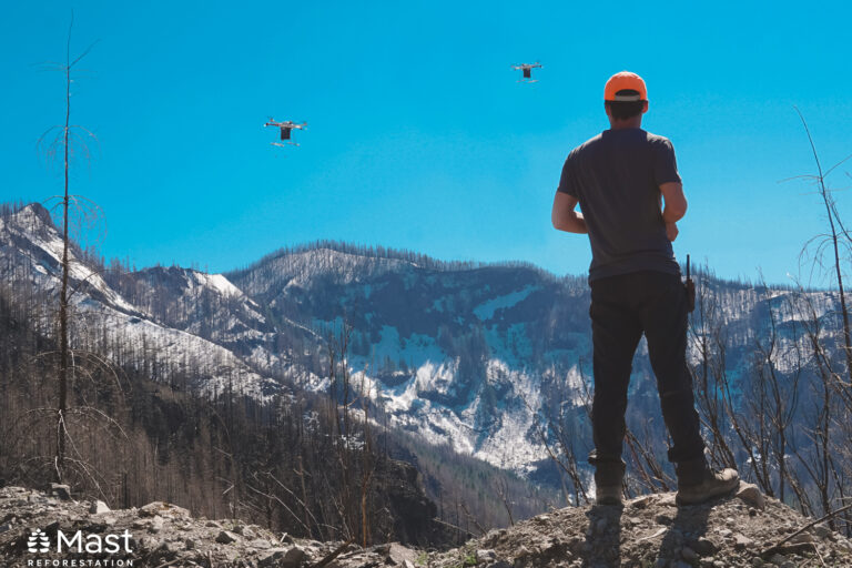 A operator flying drones.