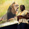 Moreangels Mbizah, founder of Wildlife Conservation Action, speaking during Fellows Session at TED Talks 2019: Bigger Than Us in Canada.