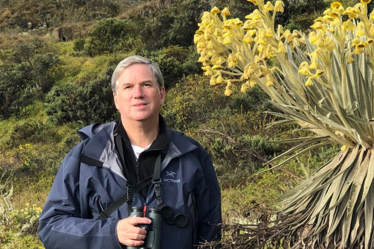 WCS’s Dr. Cristián Samper in the Andean Paramo at Chingaza National Park in Colombia. Credit WCS