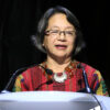 Victoria Tauli-Corpuz speaks at the Equator Prize 2015 Award Ceremony at Theatre Mogador on December 7, 2015 in Paris, France. Image courtesy of Victoria Tauli-Corpuz.