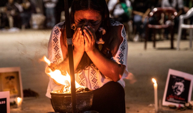 Ceremony in homage to those assassinated during the national strike of June 2022.