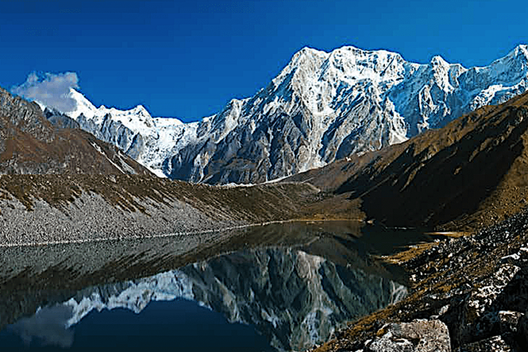 Ponkar Lake is a moraine-dammed glacial lake in Bimthang Valley in Manang, Nepal. Image courtesy of Sudan Bikash Maharjan/ICIMOD.